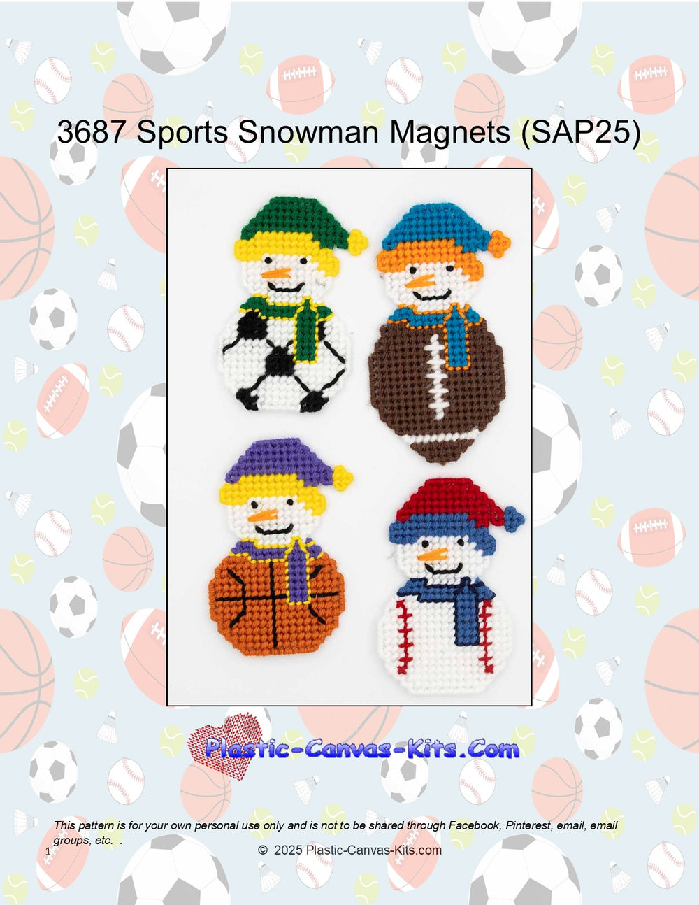 Sports Snowman Magnets