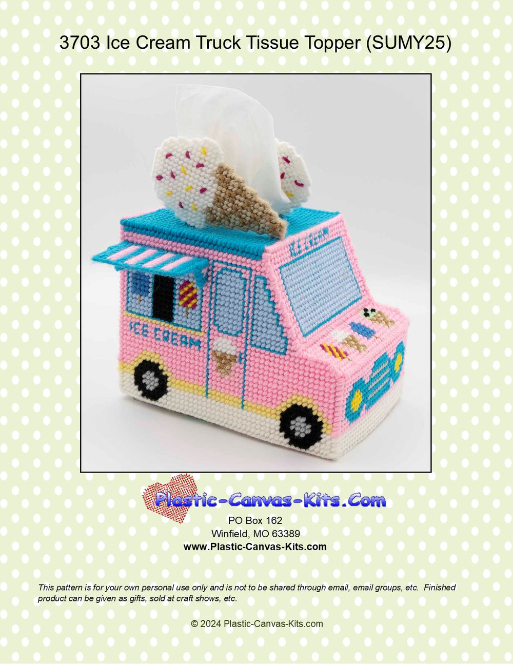 Ice Cream Truck Tissue Topper