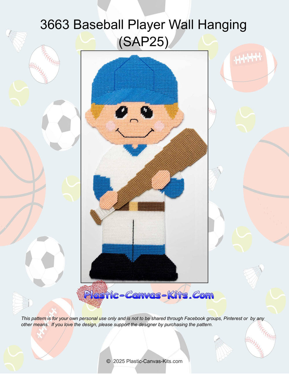 Baseball Player Wall Hanging
