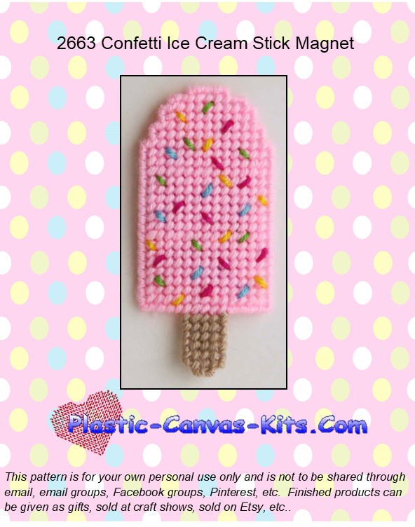 Confetti Ice Cream Stick Magnet