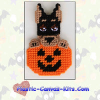 Doberman Pinscher in Halloween Pumpkin Magnet