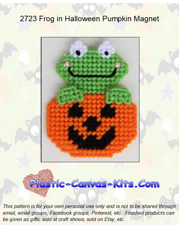 Frog in Halloween Pumpkin Magnet