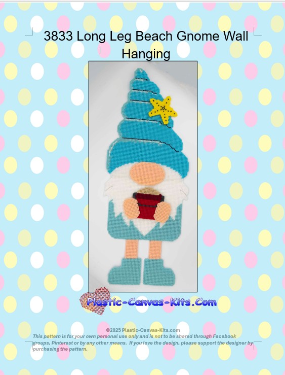 Long Legged Beach Gnome Wall Hanger