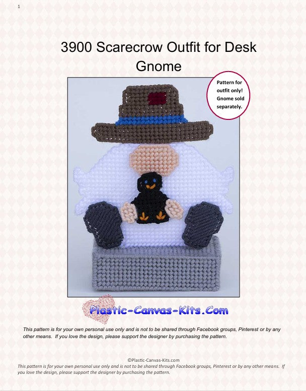 Scarecrow Outfit for Desk Gnome