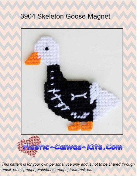 Skeleton Porch Goose Magnet