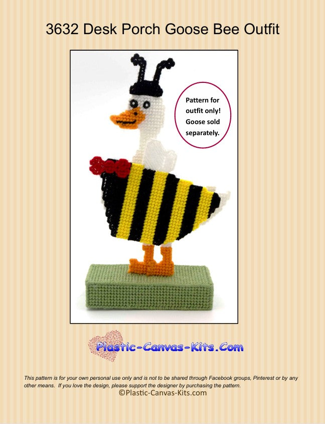 Bee Outfit for Desk Porch Goose