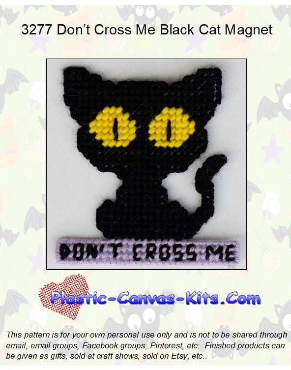Don't Cross Me Black Cat Magnet