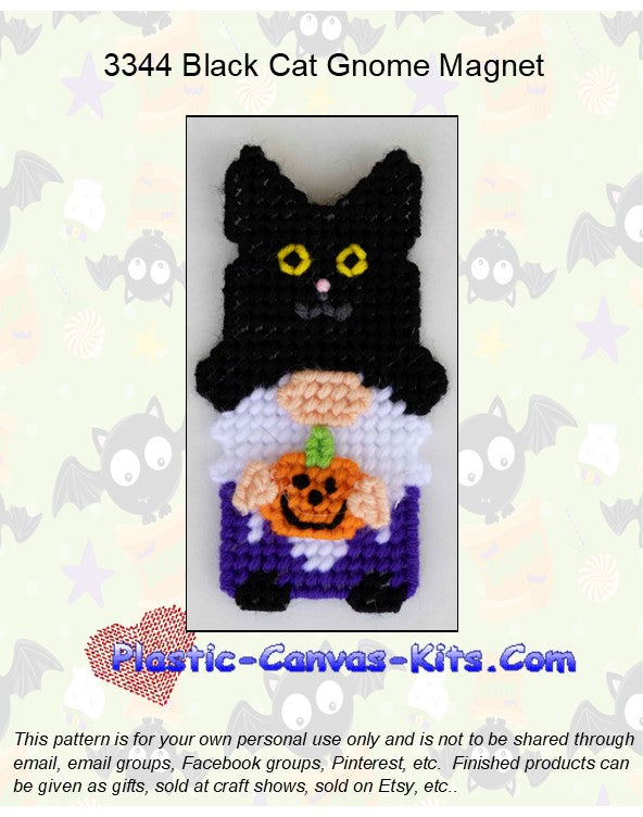 Black Cat Gnome Magnet