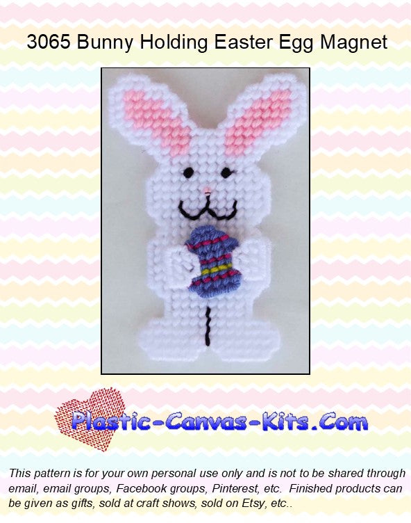 Bunny Holding Easter Egg Magnet