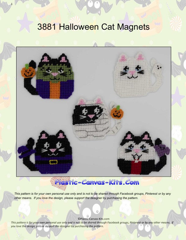 Halloween Cat Magnets