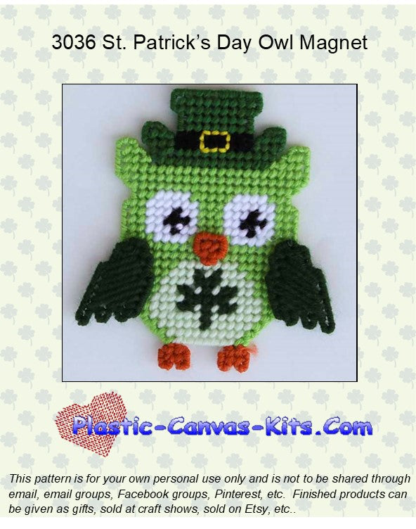 St. Patrick's Day Owl Magnet