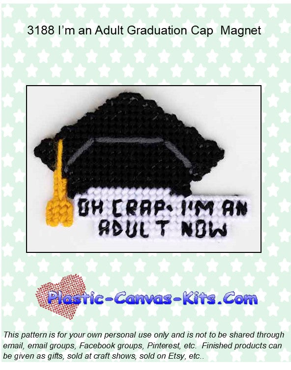 I'm an Adult Graduation Cap Magnet