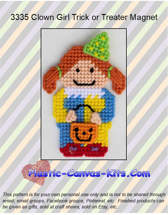 Clown Girl Trick or Treater Magnet