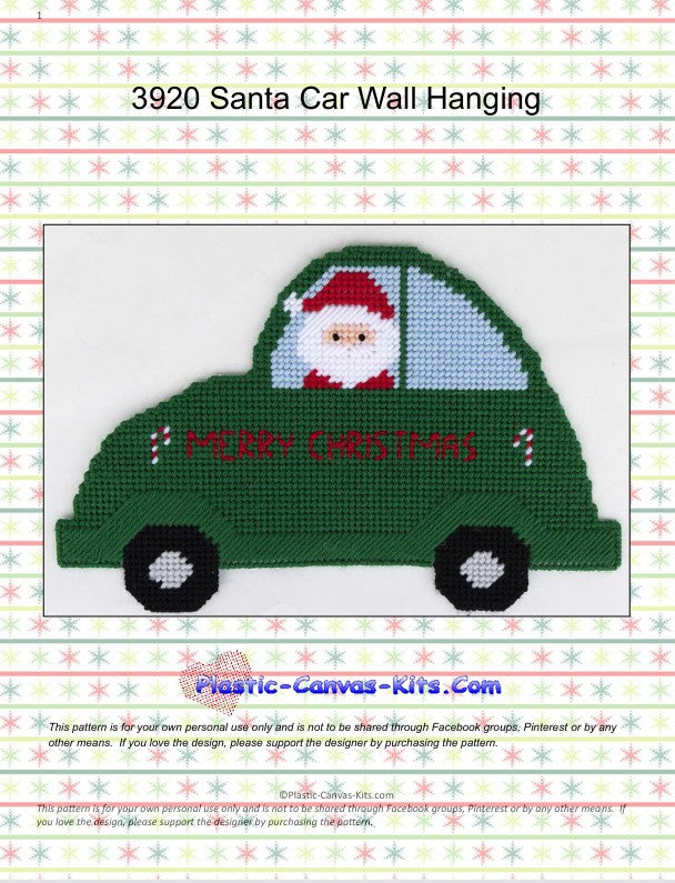 Santa Car Wall Hanging