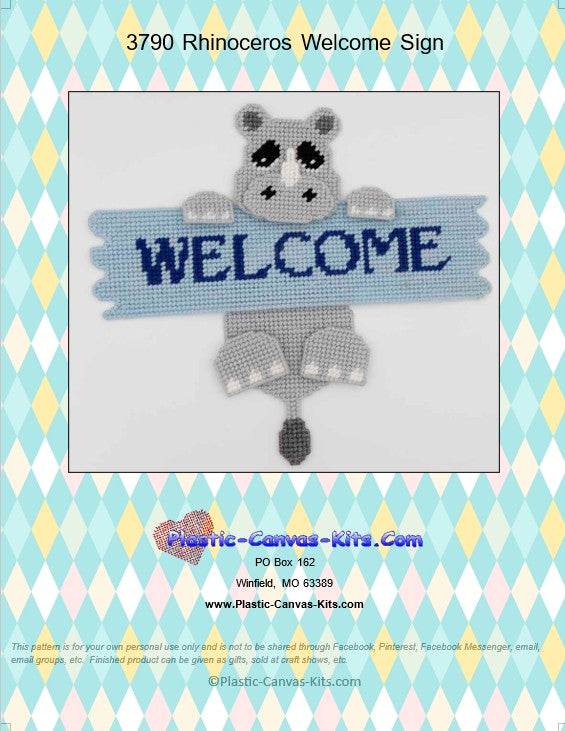 Rhinoceros Welcome Sign