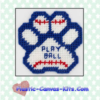 Baseball Pawprint Magnet