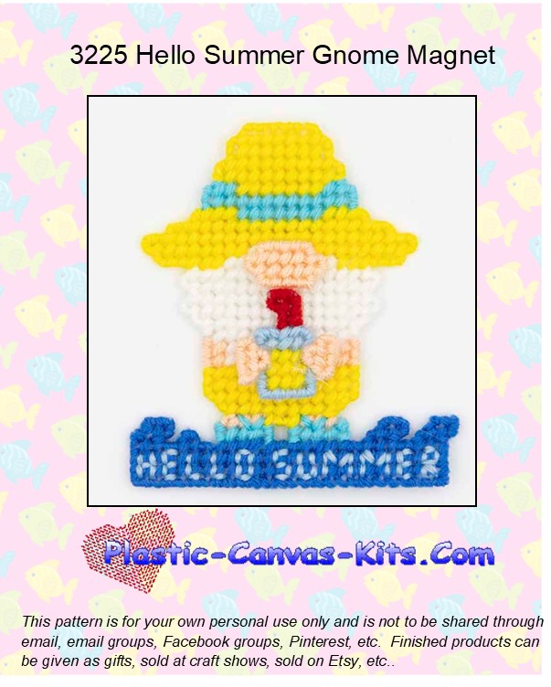 Hello Summer Gnome Magnet