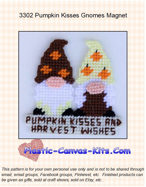 Pumpkin Kisses Gnomes Magnet