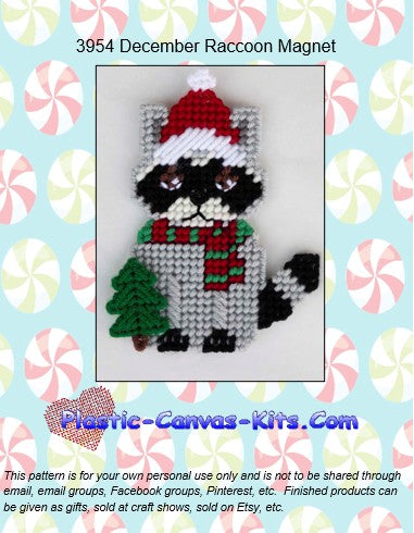 December Raccoon Magnet