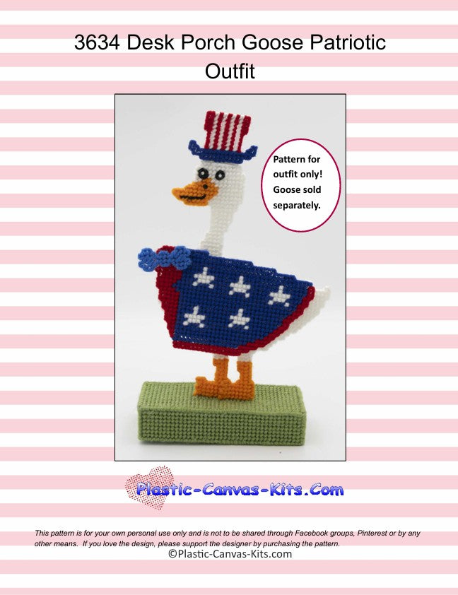 Patriotic Outfit for Desk Porch Goose