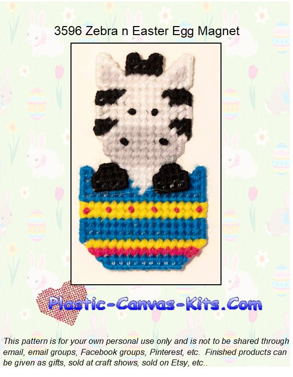 Zebra in Easter Egg Magnet