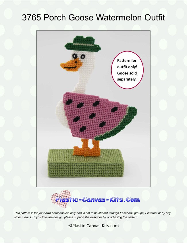 Watermelon Outfit for Desk Porch Goose
