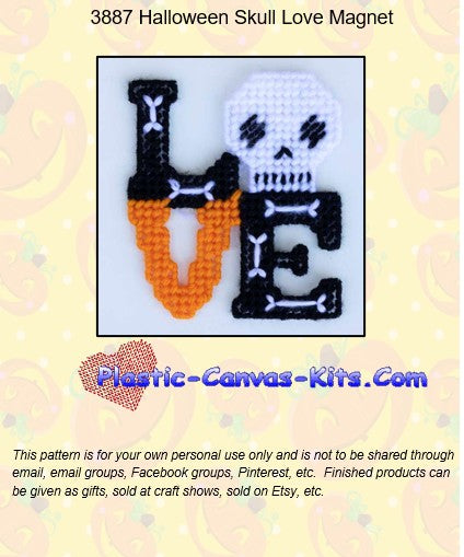 Halloween Skull Love Magnet