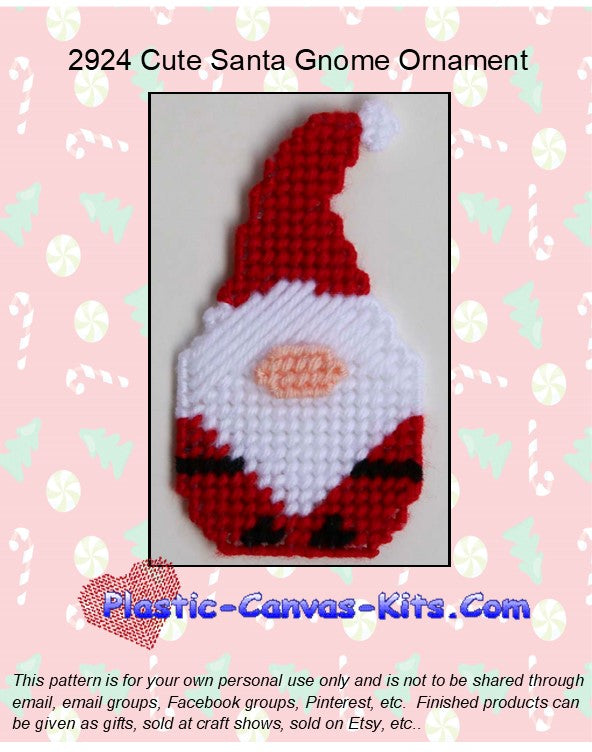 Cute Santa Gnome Christmas Ornament