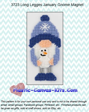 Long Legged January Gnome Magnet