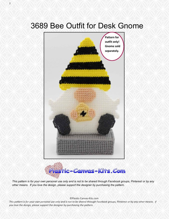 Bee Outfit for Desk Gnome