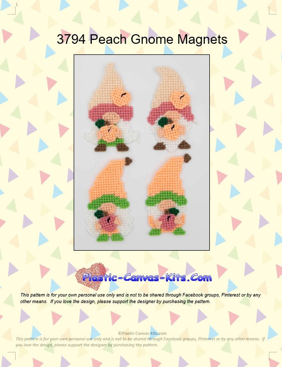 Peach Gnome Magnets