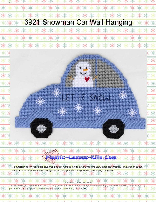 Snowman Car Wall Hanging