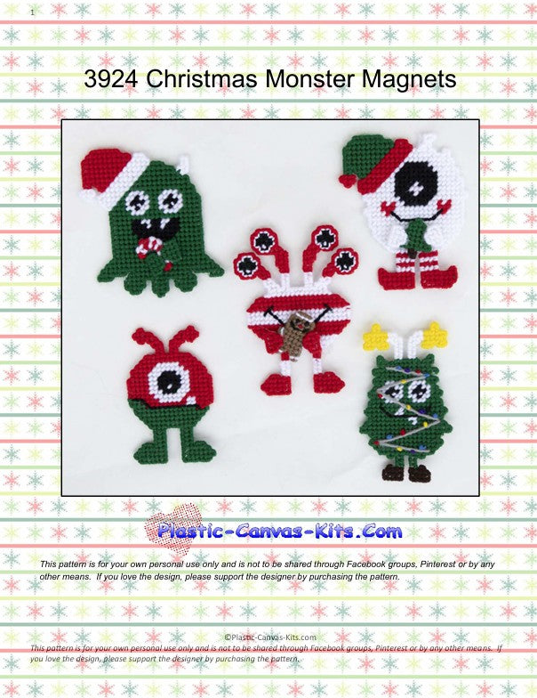 Christmas Monster Magnets