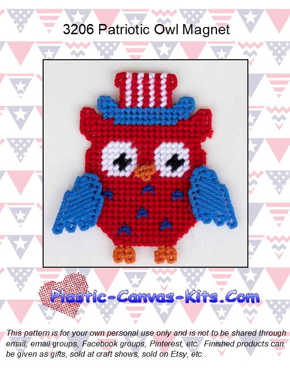 Patriotic Owl Magnet
