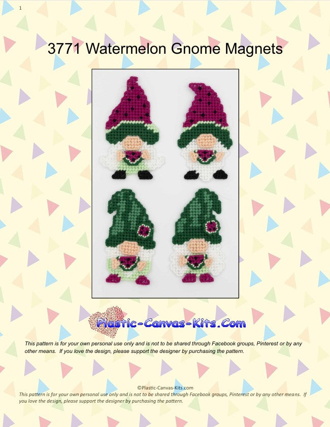 Watermelon Gnome Magnets