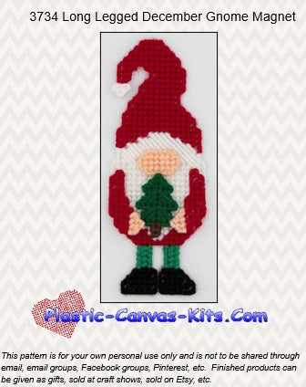 Long Legged December Gnome Magnet