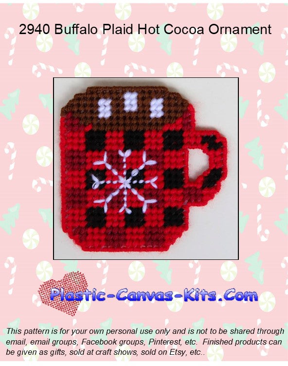 Buffalo Plaid Hot Cocoa Ornament