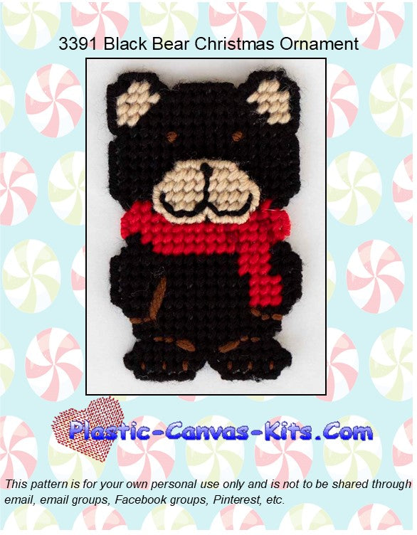 Black Bear Christmas Ornament