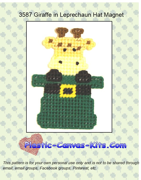 Giraffe in Leprechaun Hat Magnet