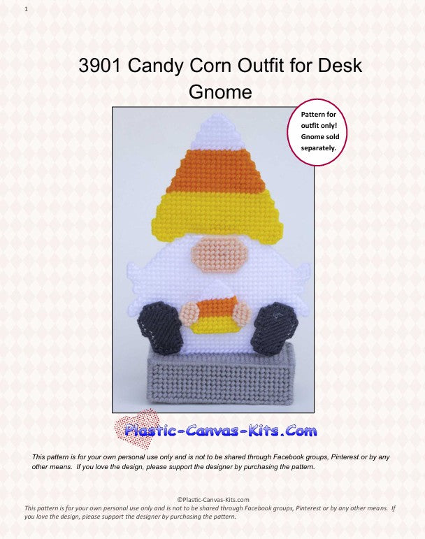 Candy Corn Outfit for Desk Gnome