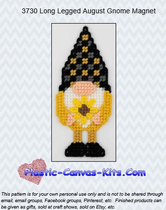 Long Legged August Gnome Magnet