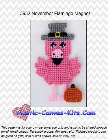 November Flamingo Magnet