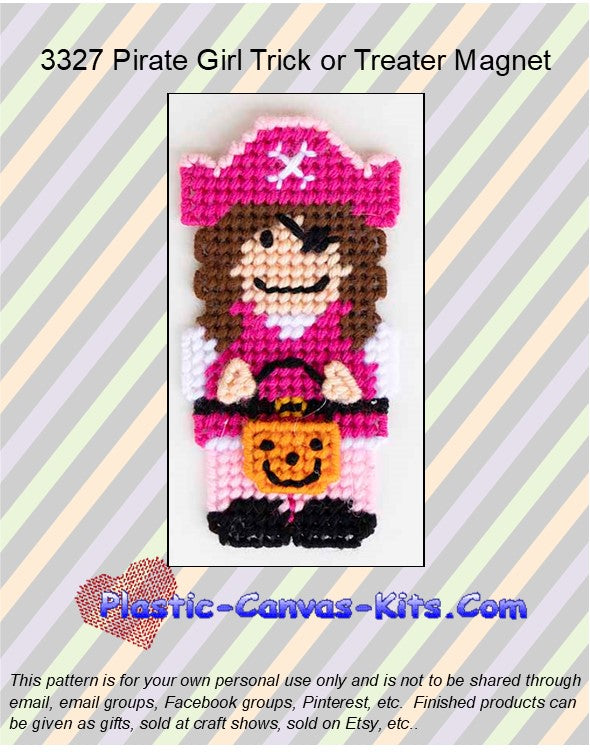 Pirate Girl Trick or Treater Magnet