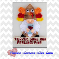 Turkey, Wine and Feeling Fine Gnome Magnet