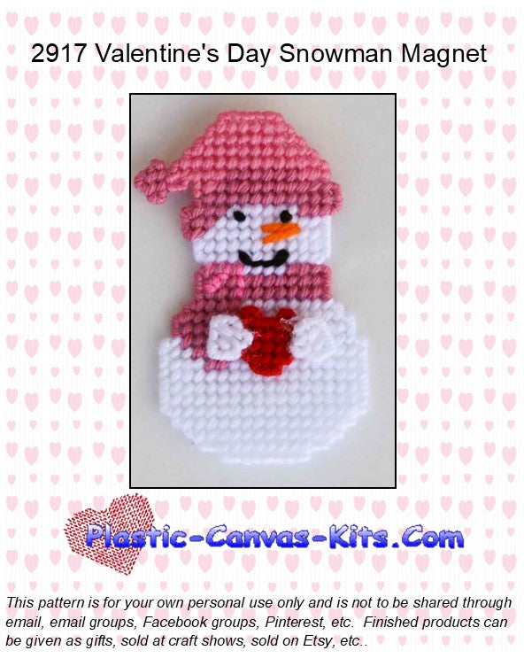 Valentine's Day Snowman Magnet