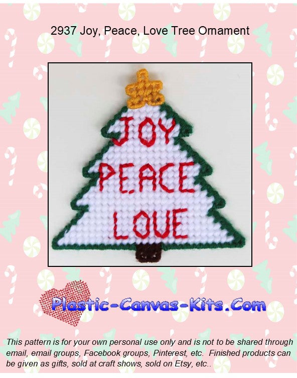 Joy, Peace, Love Christmas Tree Ornament