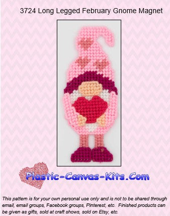 Long Legged February Gnome Magnet