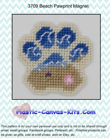 Beach Pawprint Magnet