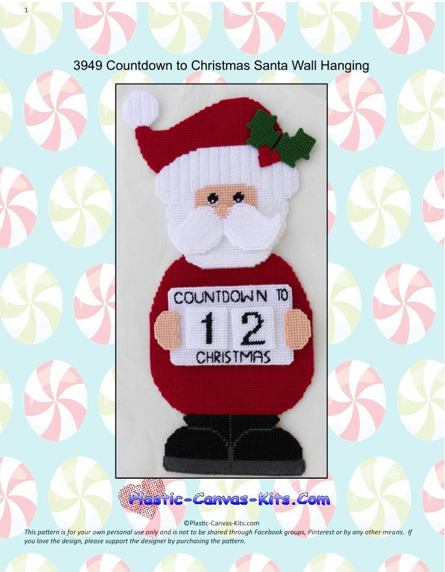 Countdown to Christmas Santa Wall Hanging