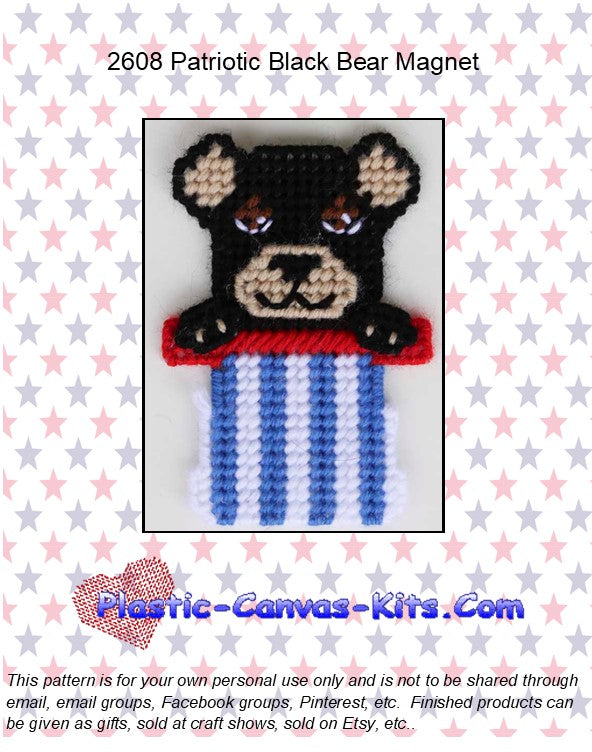 Patriotic Black Bear Magnet